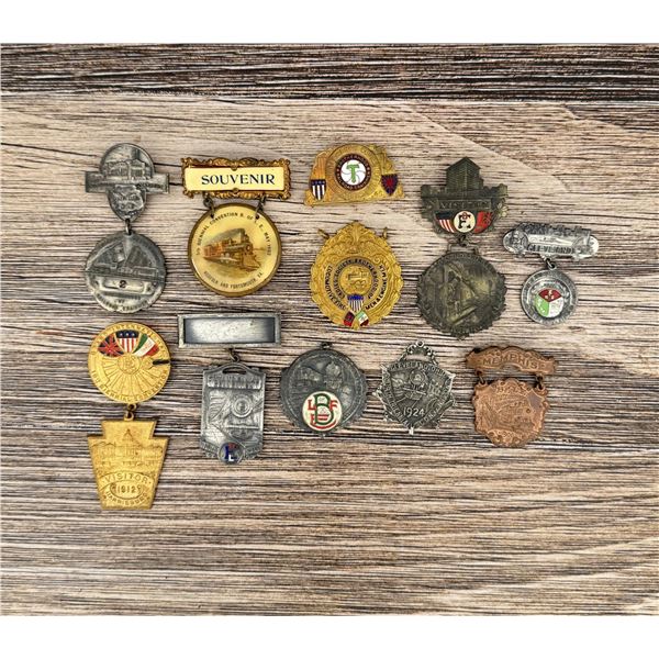 Group Of Railroad Union Convention Badges