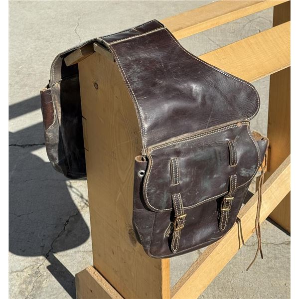 Montana Ranch Used Cowboy Leather Saddlebags