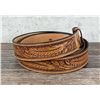 Image 1 : Max Lang Houston Texas Tooled Leather Belt