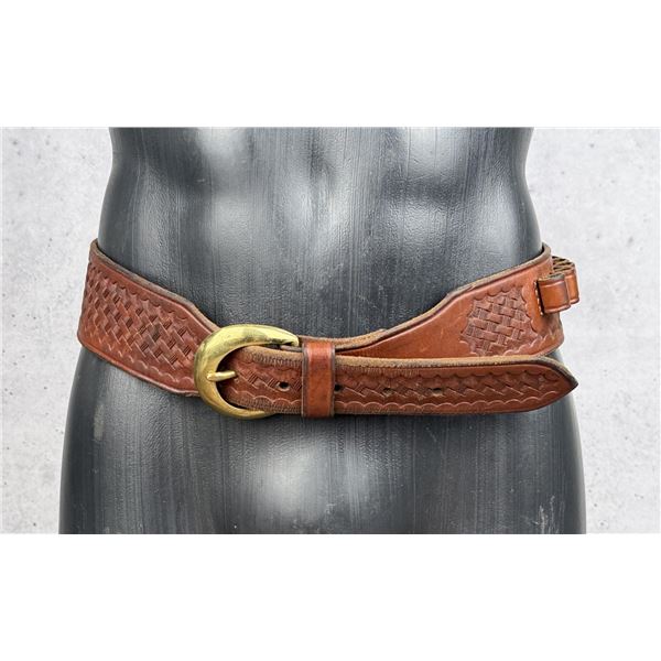 Safariland Tooled Leather Pistol Belt