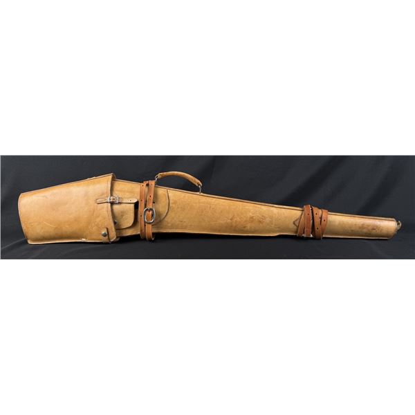 Exceptional Two Piece Leather Rifle Scabbard