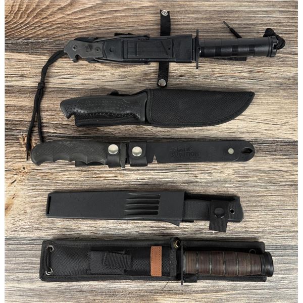 Group of Fixed Blade Hunting Knives