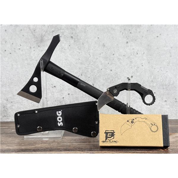 Sog Hatchet and Battletac Karambit