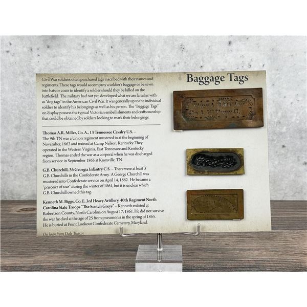 Collection of Confederate Civil War Baggage Tags