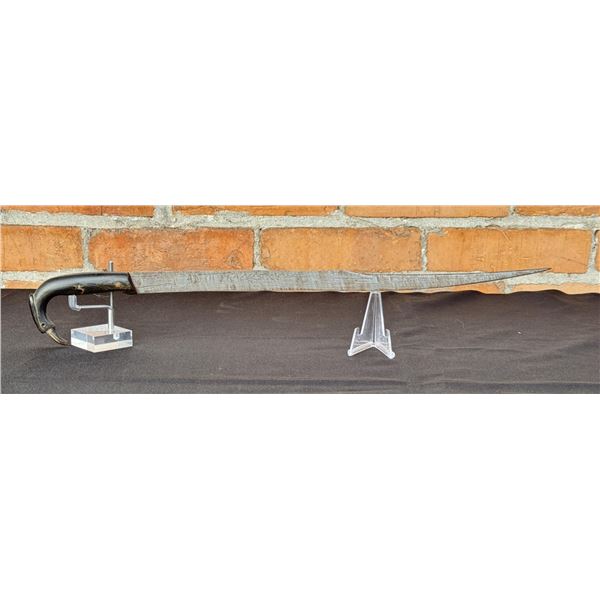 Mexican Carved Eagle Horn Handled Saddle Sword