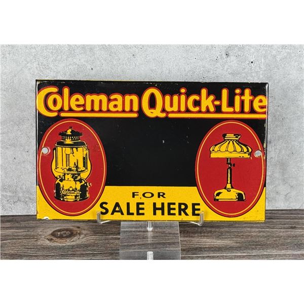 Porcelain Coleman Quick Lite Lanterns Sign