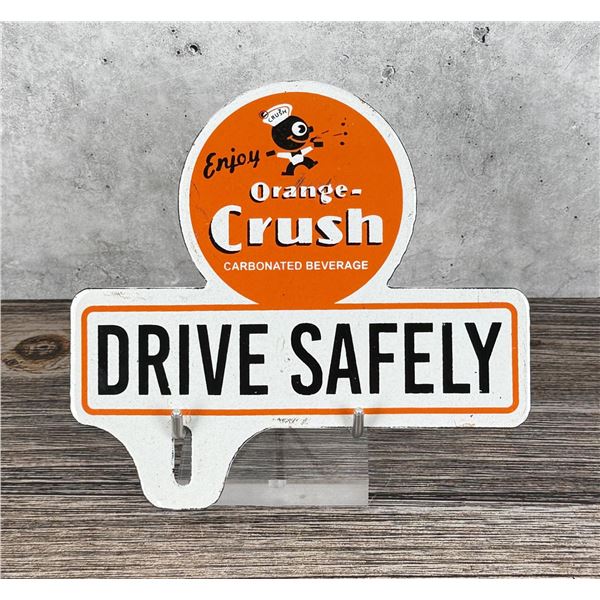 Porcelain Orange Crush License Plate Topper