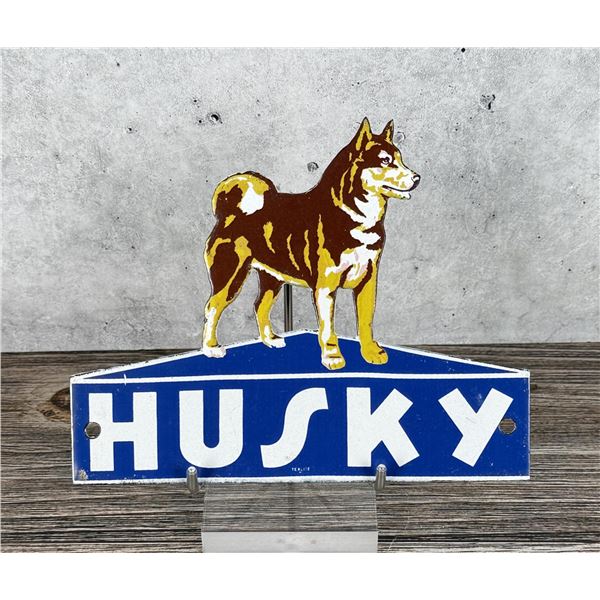 Porcelain Husky Oil Dog Sign