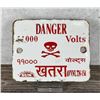 Image 1 : Danger 11000 Volts India Porcelain Warning Sign
