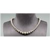 Image 1 : Navajo Sterling Silver Graduated Pearls Necklace