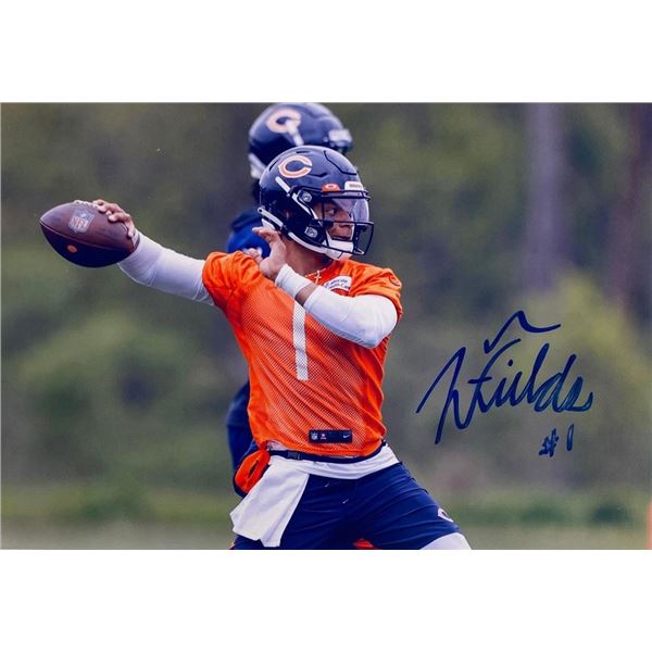 Chicago Bears Justin Fields facsimile signed photo