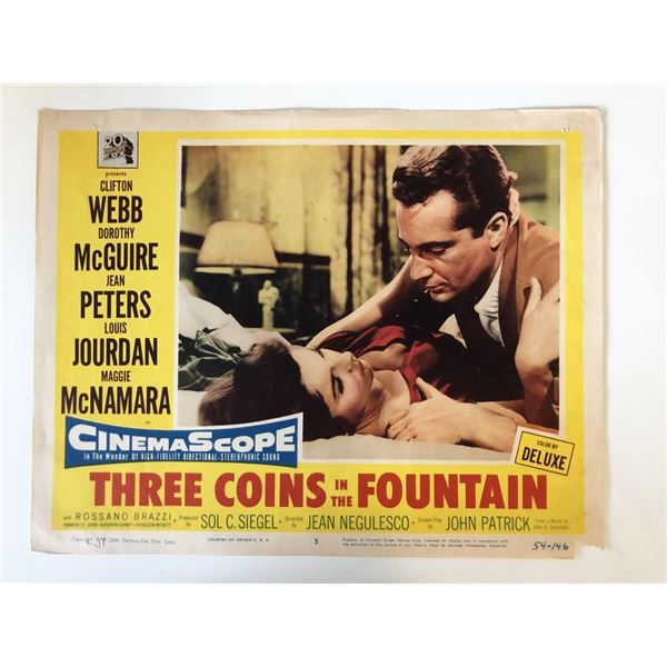 Three Coins in the Fountain original 1954 vintage lobby card