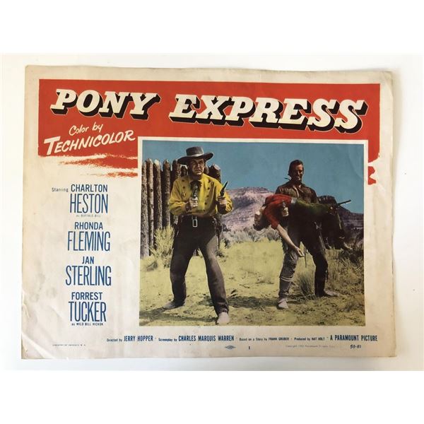 Pony Express original 1953 vintage lobby card