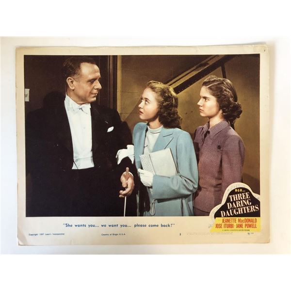 Three Daring Daughters original 1948 vintage lobby card