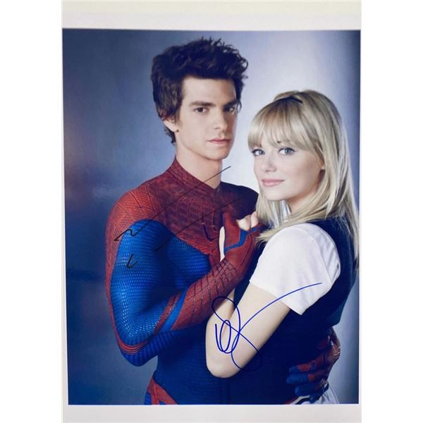 Spider-Man Andrew Garfield and Emma Stone facsimile signed photo