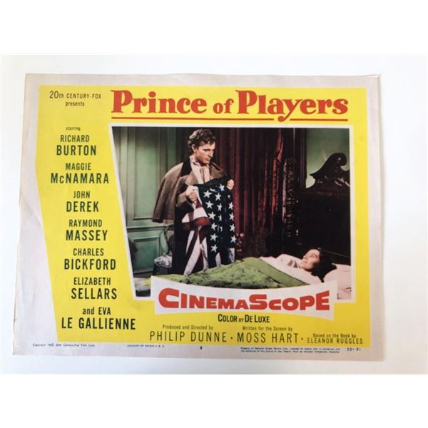 Prince of Players  original 1955 vintage lobby card