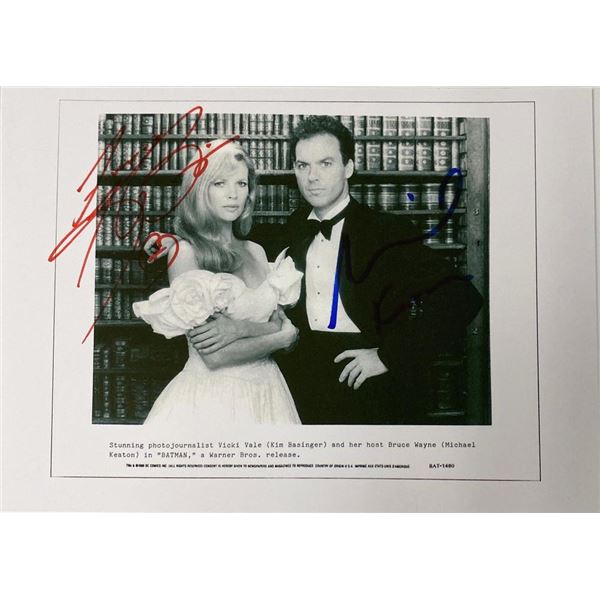Batman Kim Basinger and Michael Keaton facsimile signed  movie photo