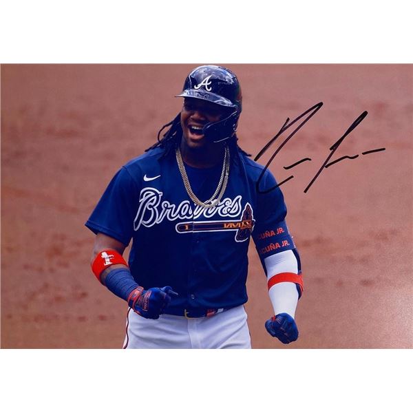 Atlanta Braves Ronald AcuÃ±a Jr. facsimile signed  photo