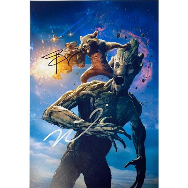 Guardians of the Galaxy Bradley Cooper and Vin Diesel facsimile signed  movie photo