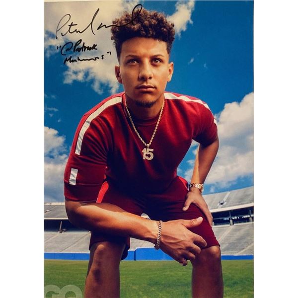 Kansas City Chiefs quarterback Patrick Mahomes II facsimile signed  photo