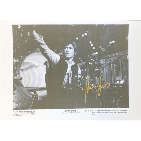 Star Wars 1977 Harrison Ford facsimile signed movie photo