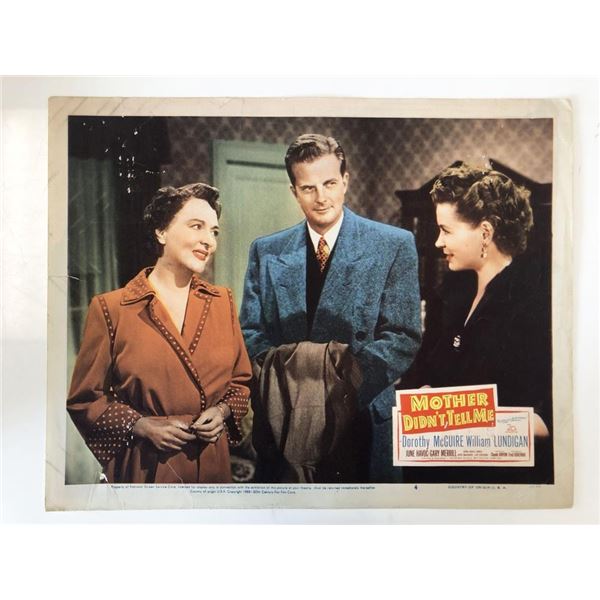 Mother Didn't Tell Me original 1950 vintage lobby card