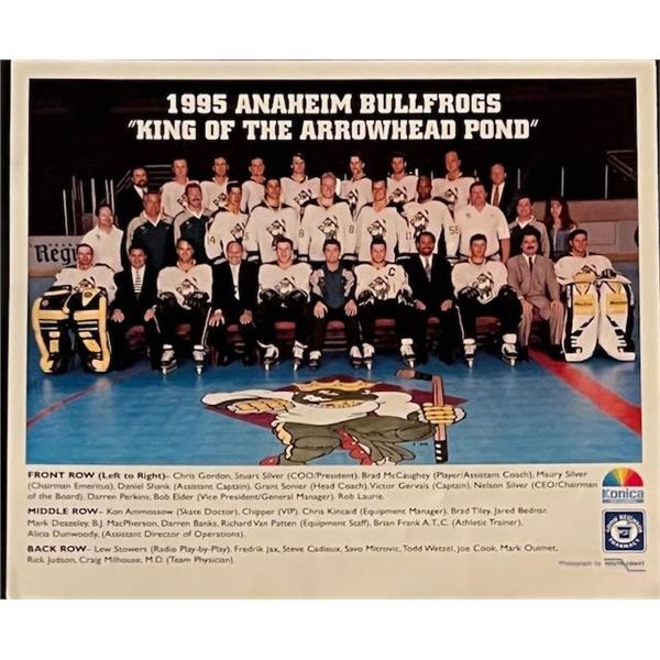 1995 Anaheim Bullfrogs Roller Hockey Team Photo.