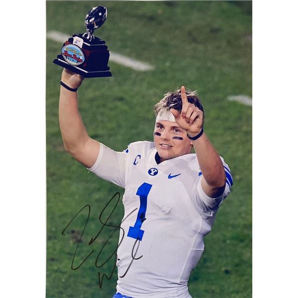 BYU Zach Wilson facsimile signed  photo