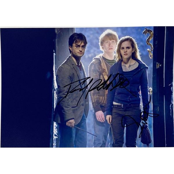 Harry Potter Daniel Radcliffe and Emma Watson facsimile signed movie photo