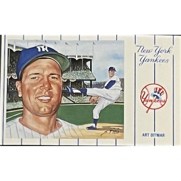 1961 New York Yankees Team Art Ditmar Postcard Series No.2. Card 9 of 12