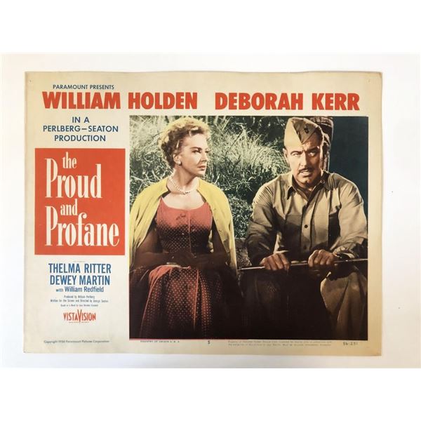 The Proud and Profane original 1956 vintage lobby card