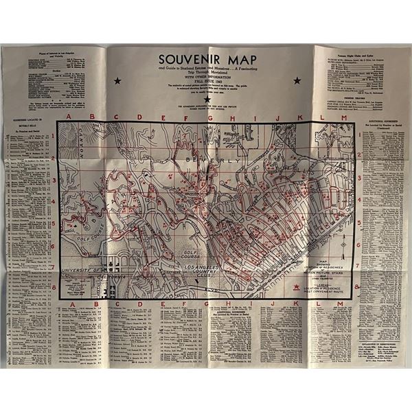 Souvenir Map guide to Starland Estates