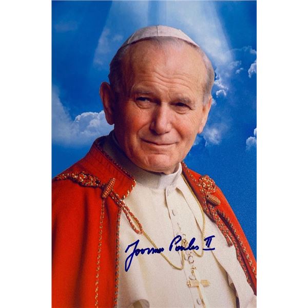 Pope John Paul II facsimile signed  photo