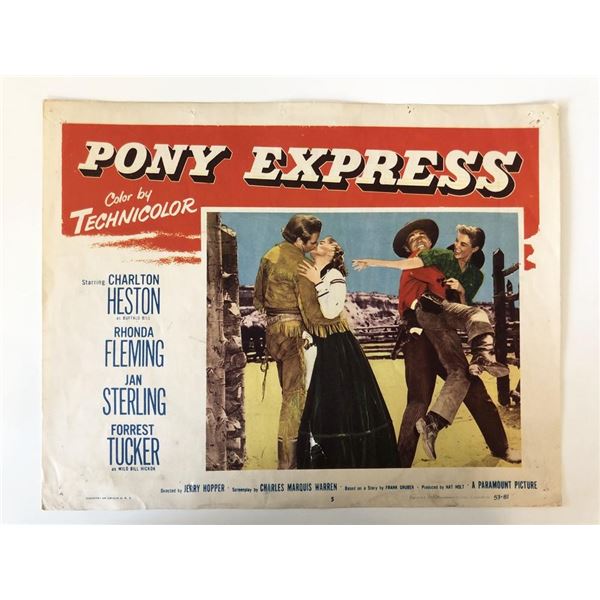 Pony Express original 1953 vintage lobby card