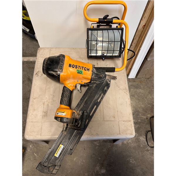 Bostitch brand framing nailer and trouble light