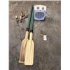 Image 1 : Boat oars and fishing rods and reels, space heater