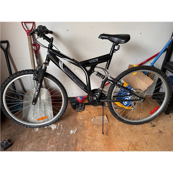 Supercycle brand bicycle with dual suspension