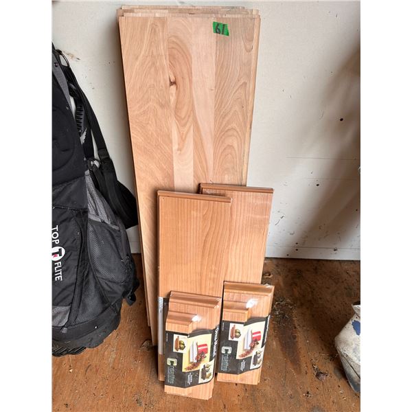 Solid wood for creating wall shelves with routed edges