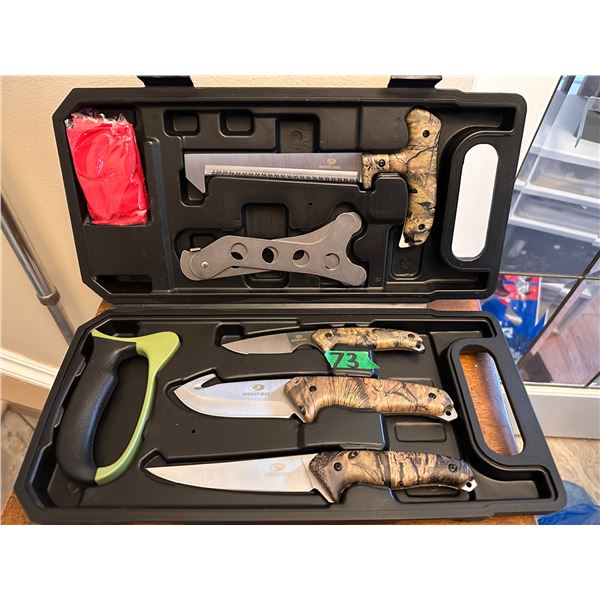 Hunting butcher kit in carrying case