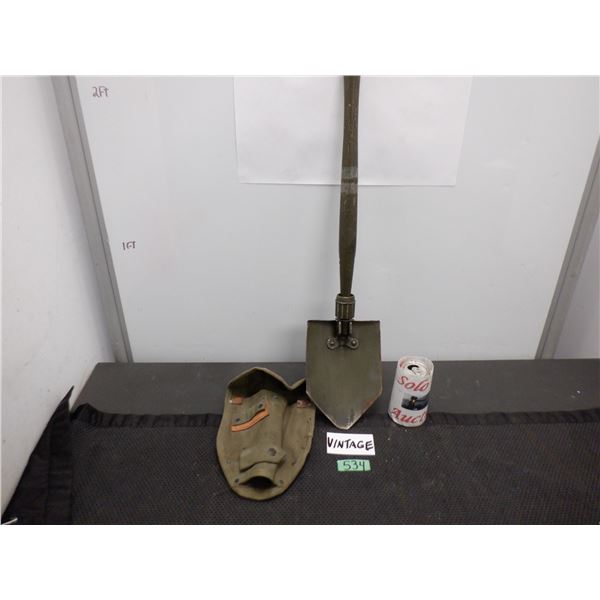 Military shovel with carrying case