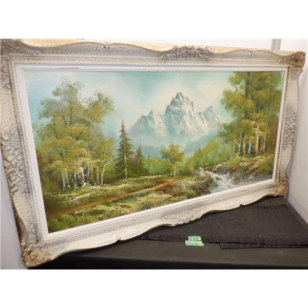 Framed original art measures 55" x 30" by Romky