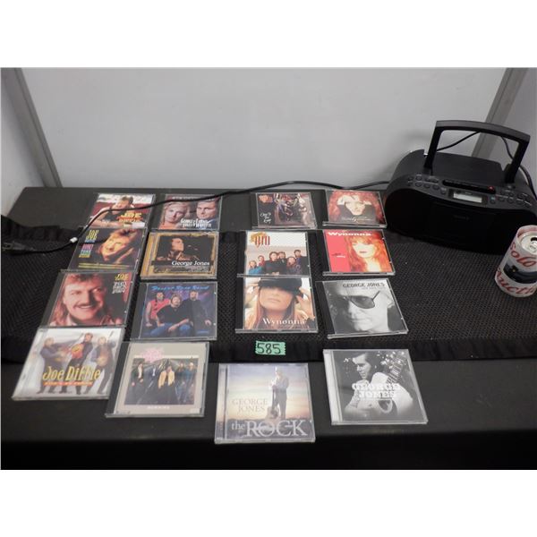 16 music CDs and small ghetto blaster by Sony