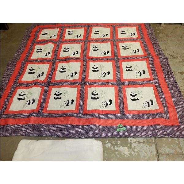 Hand made quilt measuring 60" x 60"