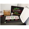Image 3 : Lot of assorted items including beer sign, and storage containers and more