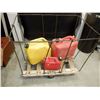 Image 1 : Cart on casters and 3 gerry cans