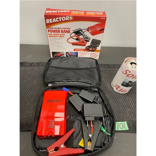 Reactor lithium ion multi-function power bank with carrying case and original box