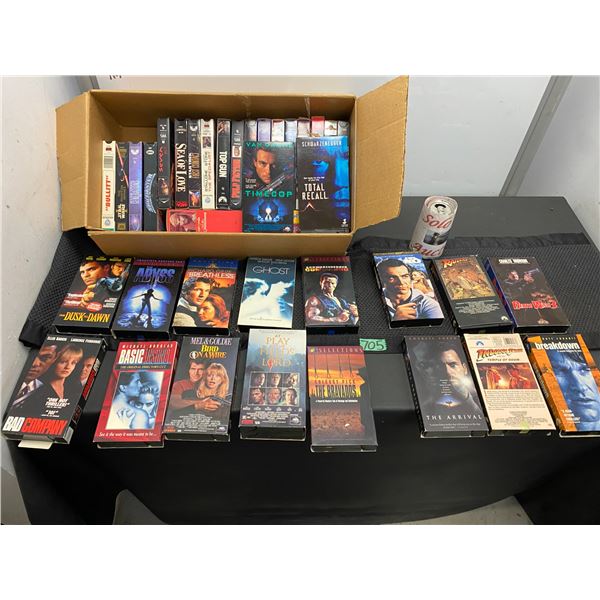 Large box of VHS movies
