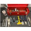 Image 2 : Small step ladder, tool box full of assorted hand tools