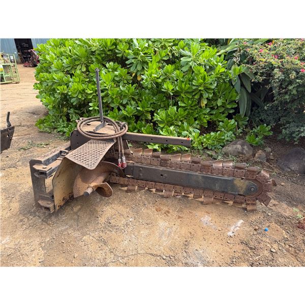 Skid Steer Trencher Attachment, 5 Ft. Boom (Works - See Video)