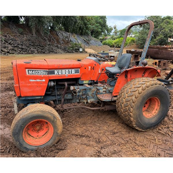Kubota M4030SU Utility Special Tractor 5688 Hours (has steering issue)